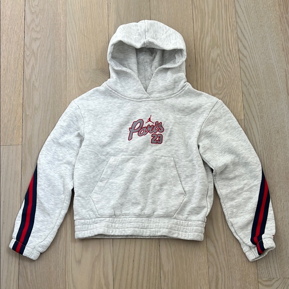 Jordan Gray, Red, and Navy Cropped Hoodie